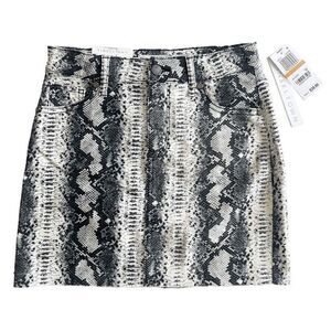 Tinseltown New Snakeskin Mini Skirt Black White Size 3